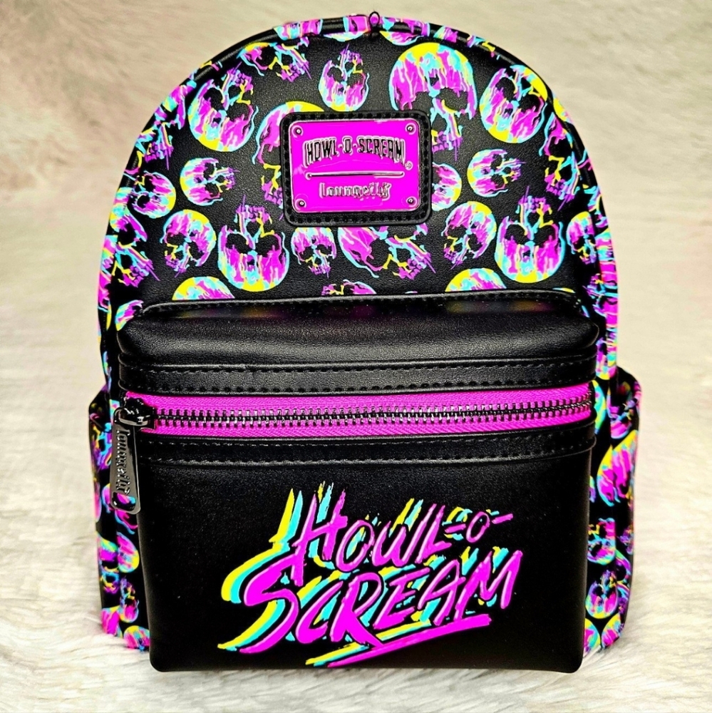 Loungefly Exclusive Howl-O-Scream Neon Drip mini Backpack